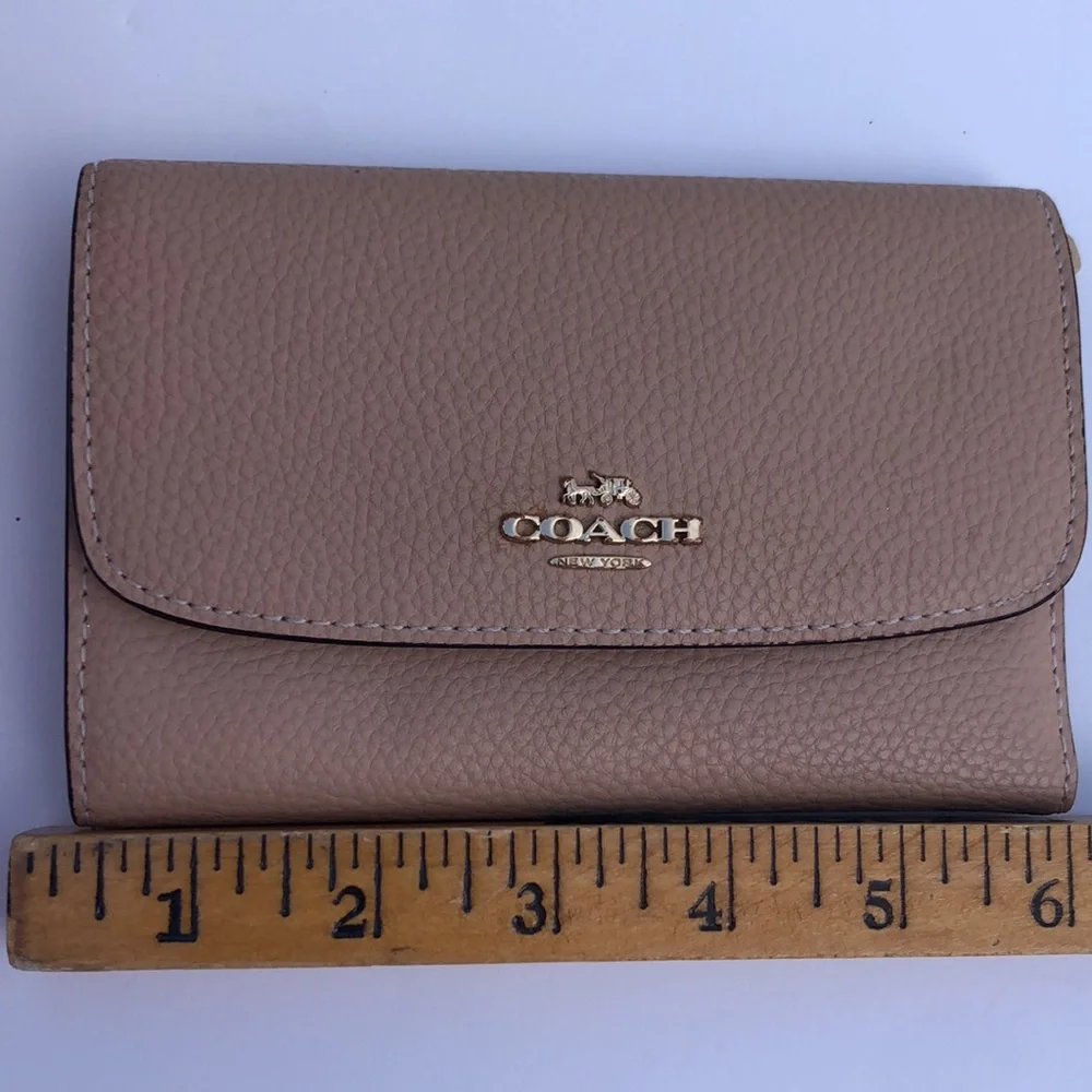 Coach Pale Pink Pebbled Leather Coach Wallet Soft Pink Coach Wallet Snap